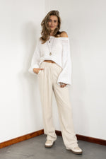 Afbeelding in Gallery-weergave laden, Levy Wide Pants 20087 Light Beige

