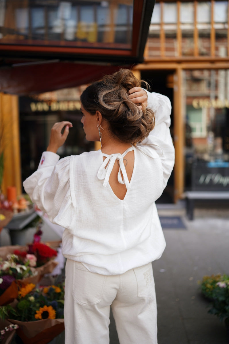 Dappermaentje Flowy Top 9110 Off White