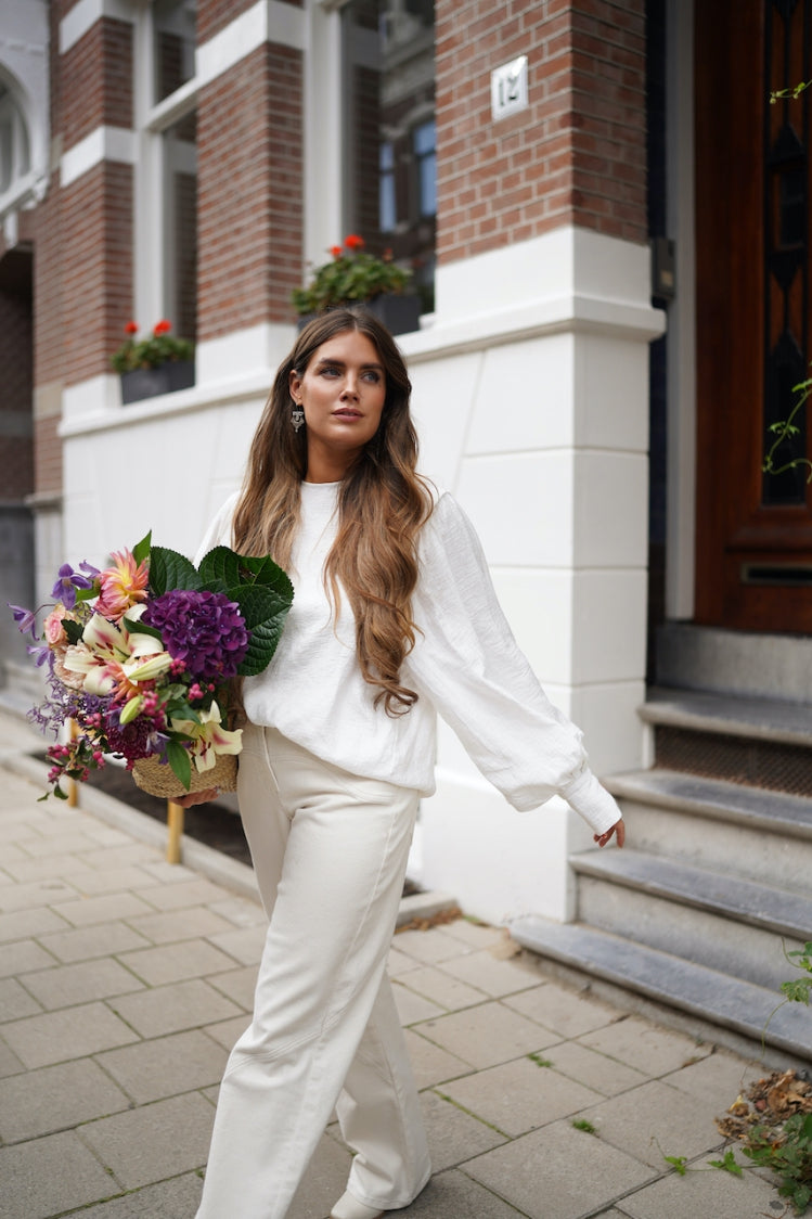 Dappermaentje Flowy Top 9110 Off White