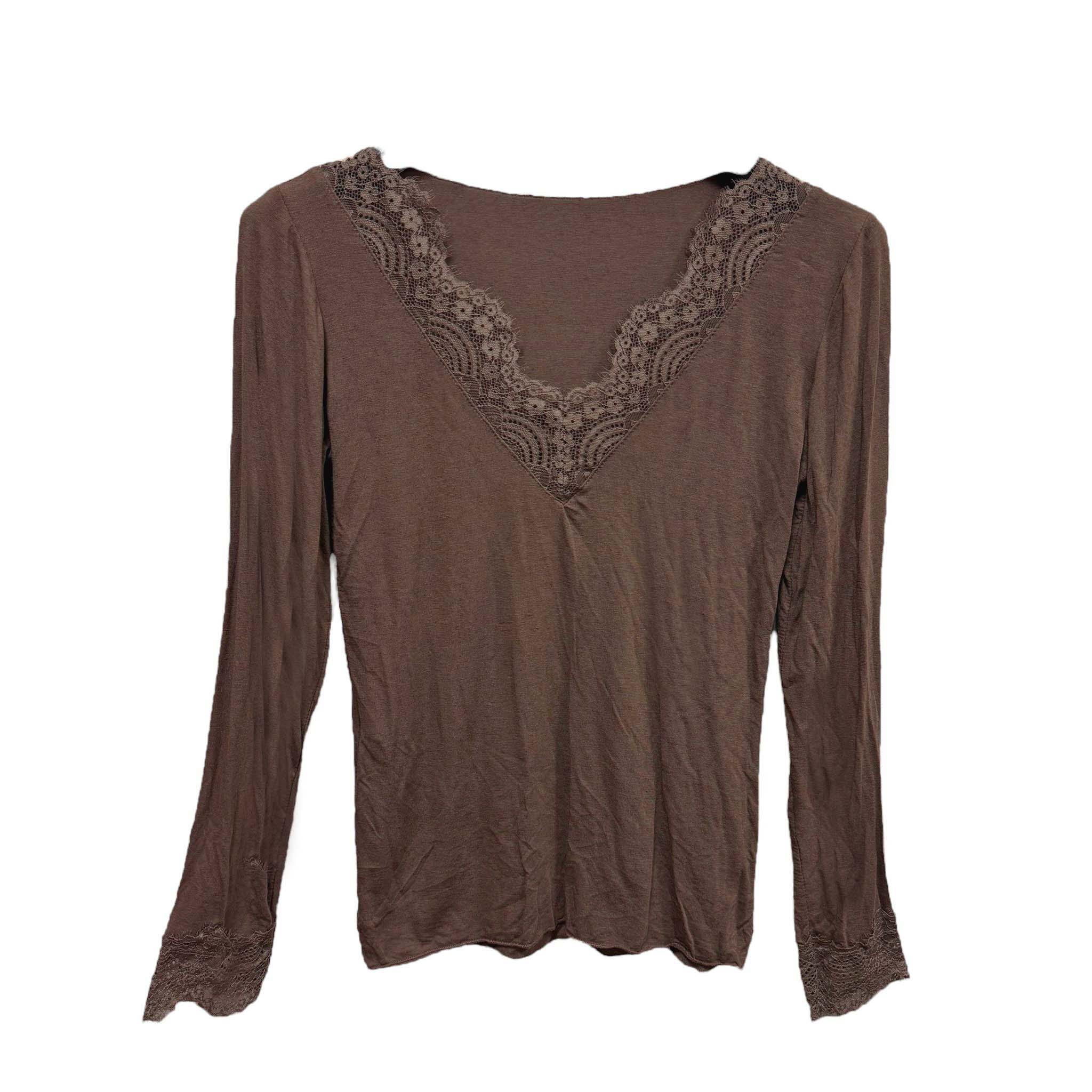 V-hals top met kant  25512