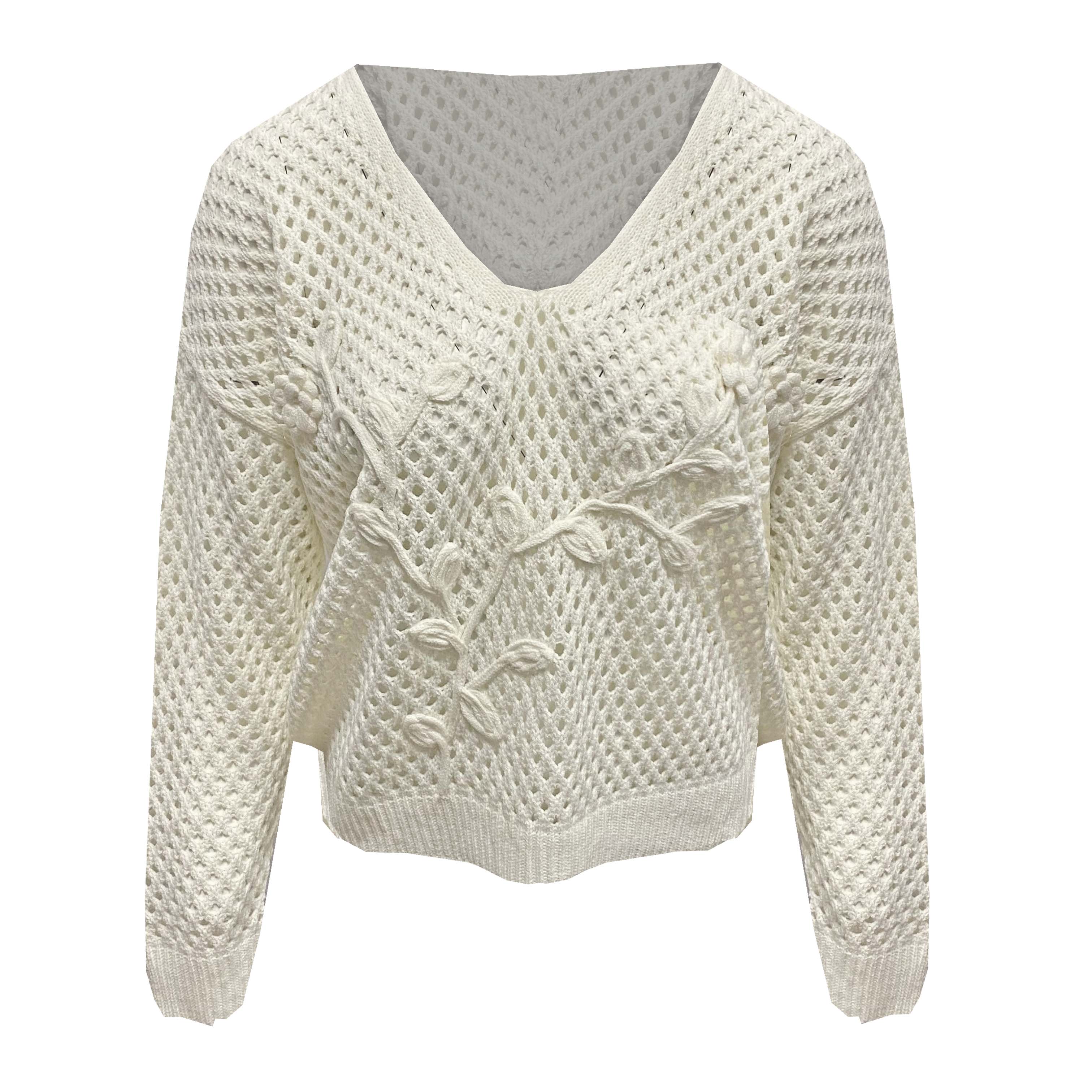 Knitted Sweater Flowers C8020