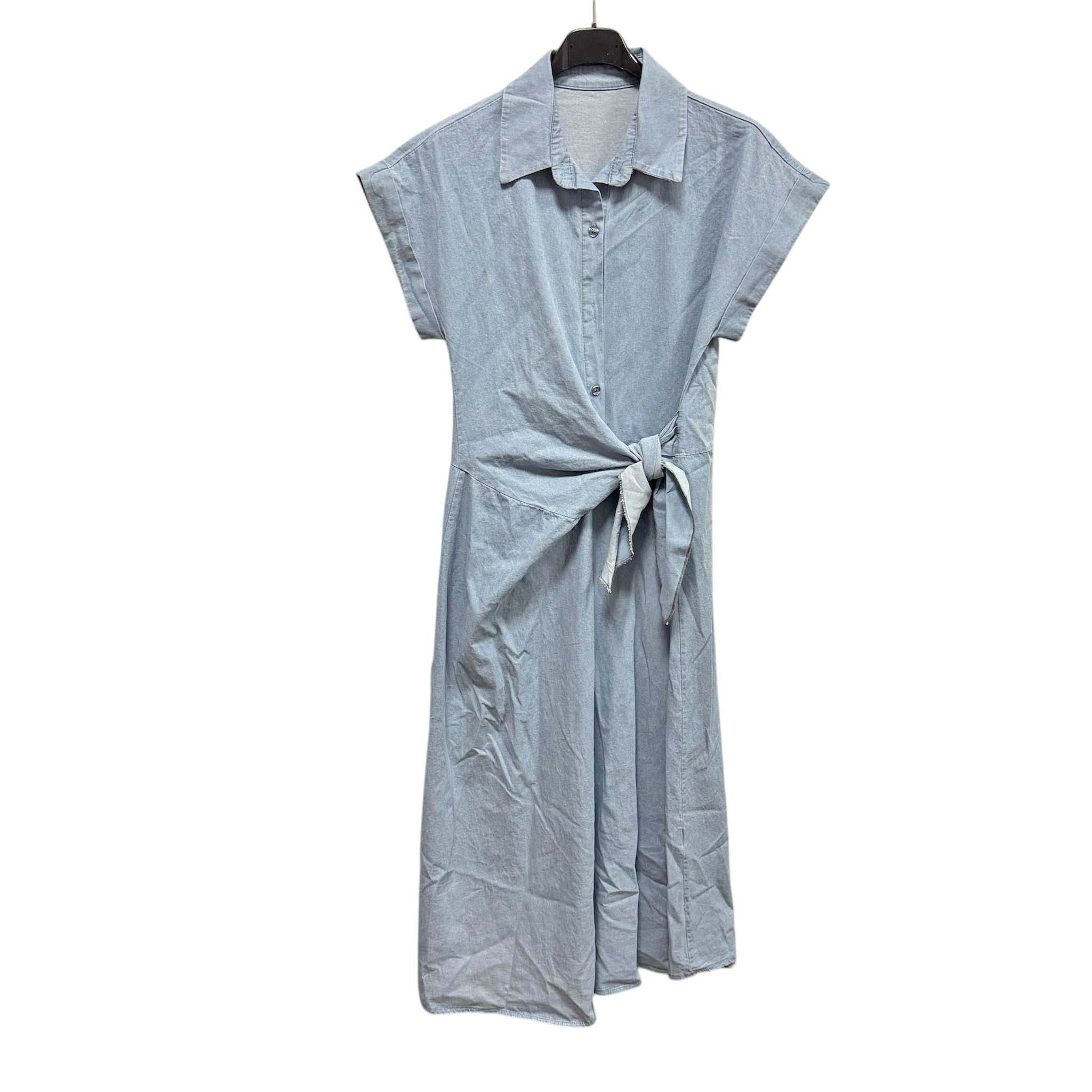 Denim Jurk Met Strik 23824 Jeans blauw