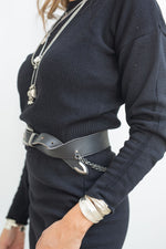 Afbeelding in Gallery-weergave laden, Nova Leather Chain Belt YVKE/Nova Black
