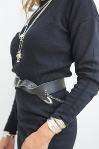 Nova Leather Chain Belt YVKE/Nova Black