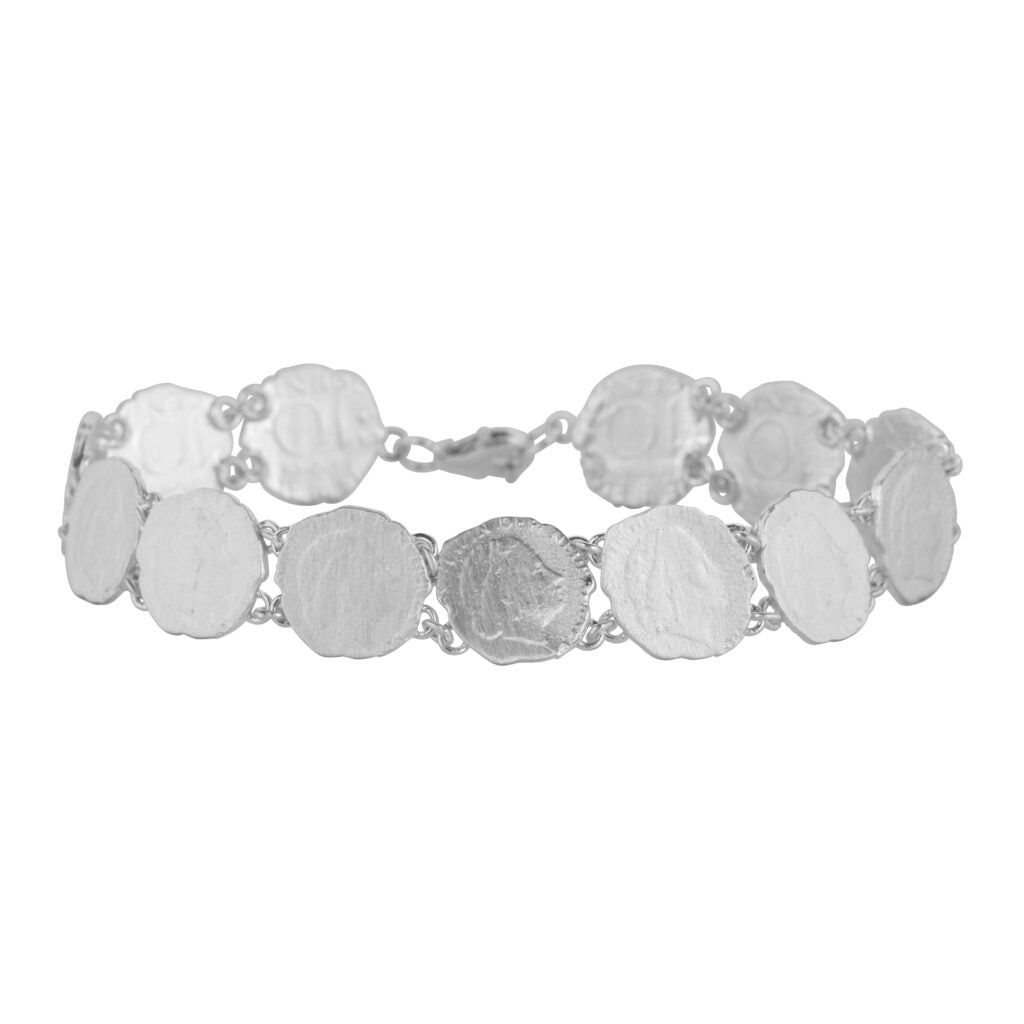 Ten Cent In A Row Bracelet B2059 Silver