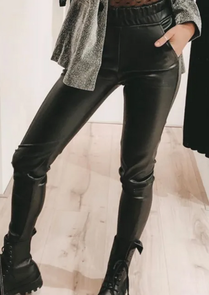 Leren broek met split zara sale