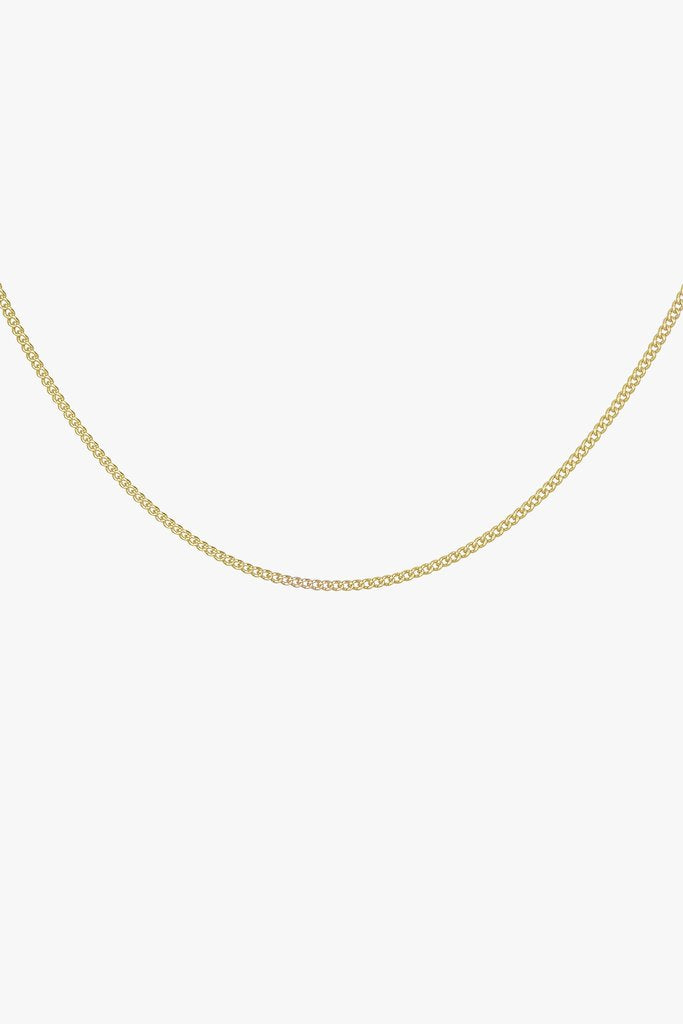 Curb Chain Necklace Gold YVKE_20790