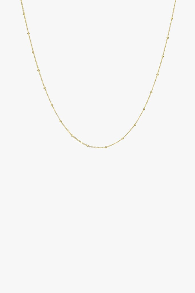 Stud Chain Necklace 45cm WTNK049 Gold Plated